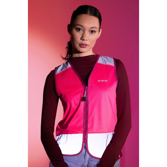 Yara roze fluo jasje WOWOW - Design Fluohesje met rits voor dames 