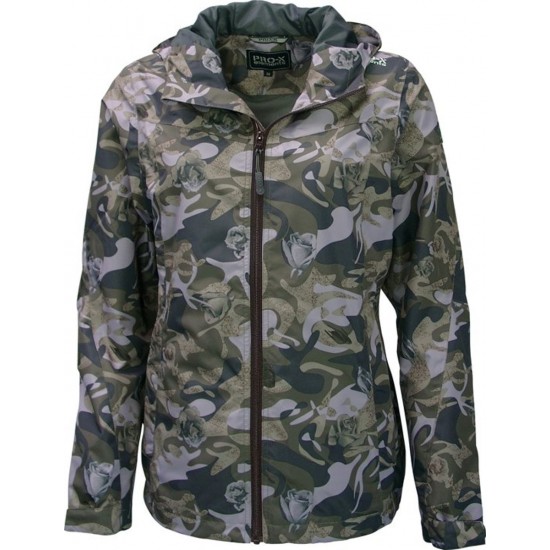 Regenjas Camou Pro-X Elements - Dames - PXE Light - 10000mm waterdicht - 3000gr/24u ademend - Winddicht - Aanpasbare kap