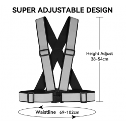 Kruisgordel reflecterend - Cross Belt zwart 