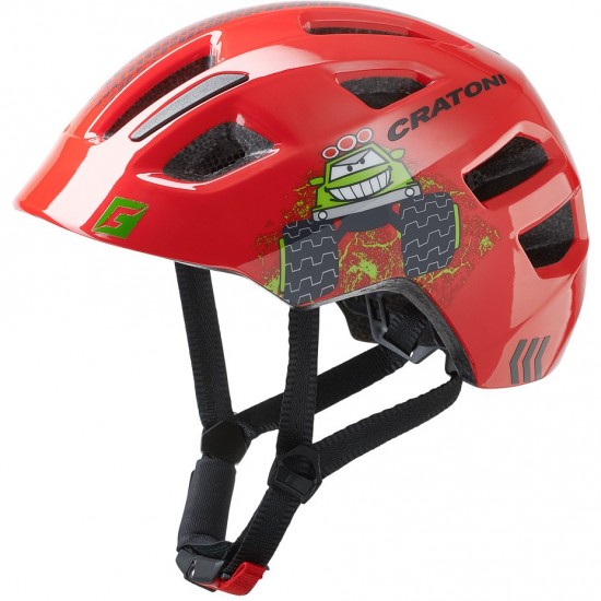 Cratoni Maxster Truck- Fietshelm kind met achterlicht ADAC getest - extra bescherming slapen en achterhoofd