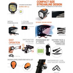 Magicshine MJ-902 - Front 2000 Lumen LED and Rear 50 Lumen Light Set