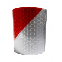 Reflecterende Tape klasse I:  1 x rood/witte rol (5cm x 300cm)