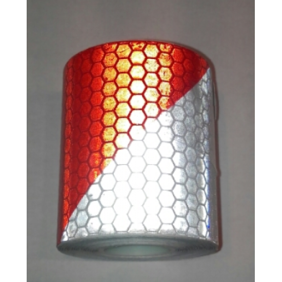 Reflecterende Tape klasse I: 1 x rood/witte rol (5cm x 300cm) Reflecterende Tape klasse I: 1 x rood/witte rol (5cm x 300cm)